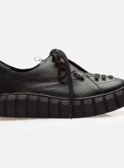 Sneakers damă din piele naturală - 046 Negru Box