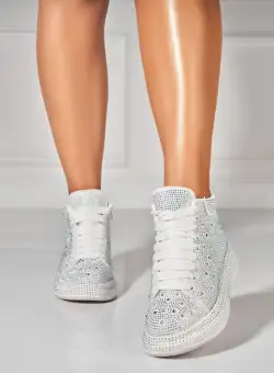 Sneakersi dama Piele Ecologica Intoarsa Albi Jaze