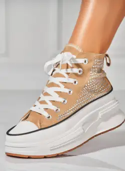 Sneakersi dama Piele Ecologica Intoarsa Kaki Anay