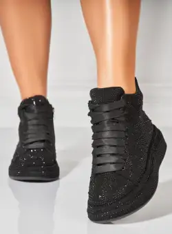 Sneakersi dama Piele Ecologica Intoarsa Negri Jaze