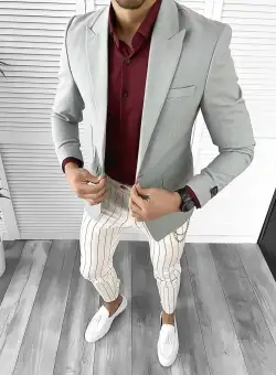 Tinuta barbati smart casual Pantaloni + Camasa + Sacou 10506