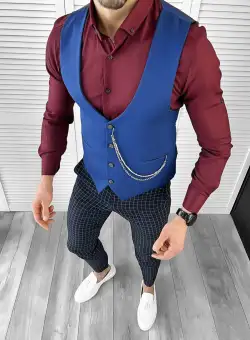 Tinuta barbati smart casual Pantaloni + Camasa+Vesta 10450