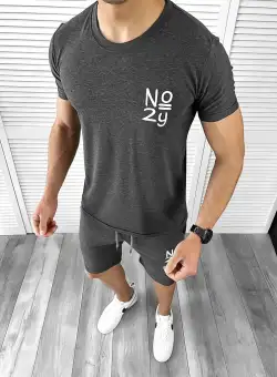 Trening barbati gri inchis pantaloni + tricou 10590 42-4.1