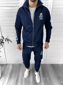 Trening barbati slim fit bleumarin Pantaloni + Hanorac K086 K20-1