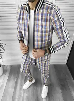 Trening barbati slim fit Pantaloni + Hanorac 10008 I8-7