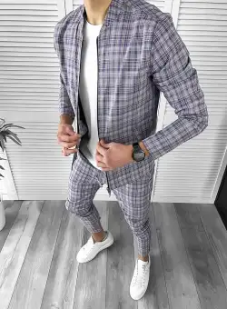 Trening barbati slim fit Pantaloni + Hanorac 10031 43-4.1