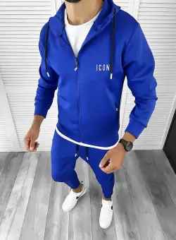 Trening barbati slim fit Pantaloni + Hanorac albastru 12181 33 1.2