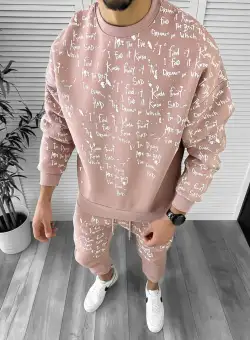 Trening barbati slim fit roz Pantaloni + Hanorac k172 51-5