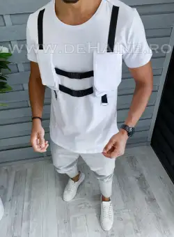 Tricou barbati alb slim fit Vagabond B1958 U