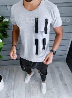 Tricou barbati gri slim fit Vagabond B1950 V5-3.3