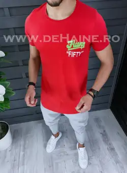 Tricou barbati rosu slim fit ZR B1013 P15-5.1