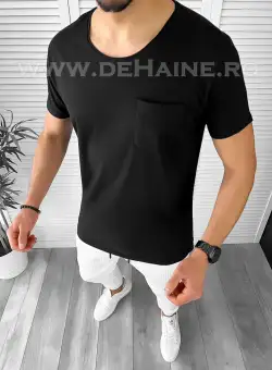 Tricou barbati slim fit negru B1961 K2-2