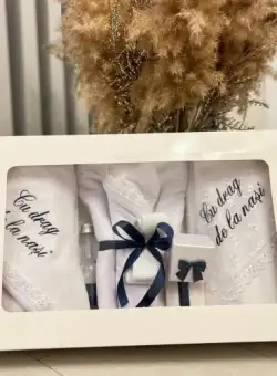 Trusou Botez Brodat cu fir bleumarin