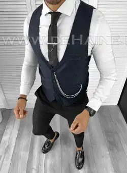 Vesta barbati eleganta slim fit bleumarin B8165 141-6 e 131-5 13-2 