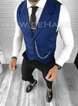 Vesta barbati eleganta slim fit bleumarin B8182 142-6 E