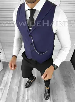 Vesta barbati eleganta slim fit mov B8158 75-4 E