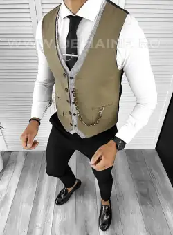 Vesta barbati slim fit maro B8260 142-6 E