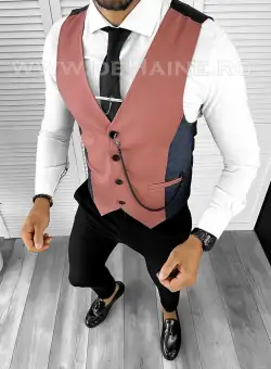 Vesta barbati slim fit roz B8264 75-4 e