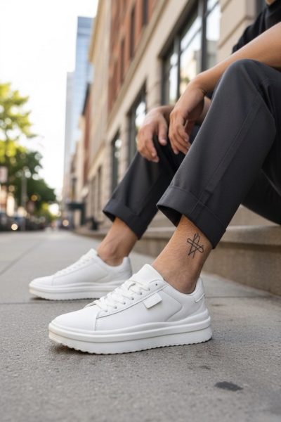 Adidasi barbati casual albi 069  N10-4