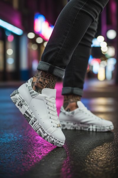 Adidasi barbati casual albi B3623  T2-6
