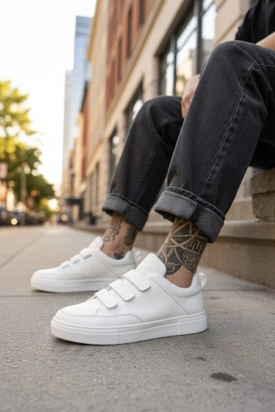 Adidasi barbati casual  albi  C35 N11-3