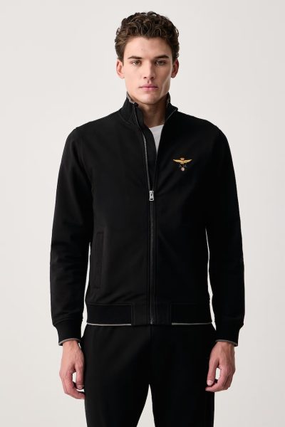Aeronautica Militare  hanorac cu fermoar pentru bărbați din bumbac cu elastan