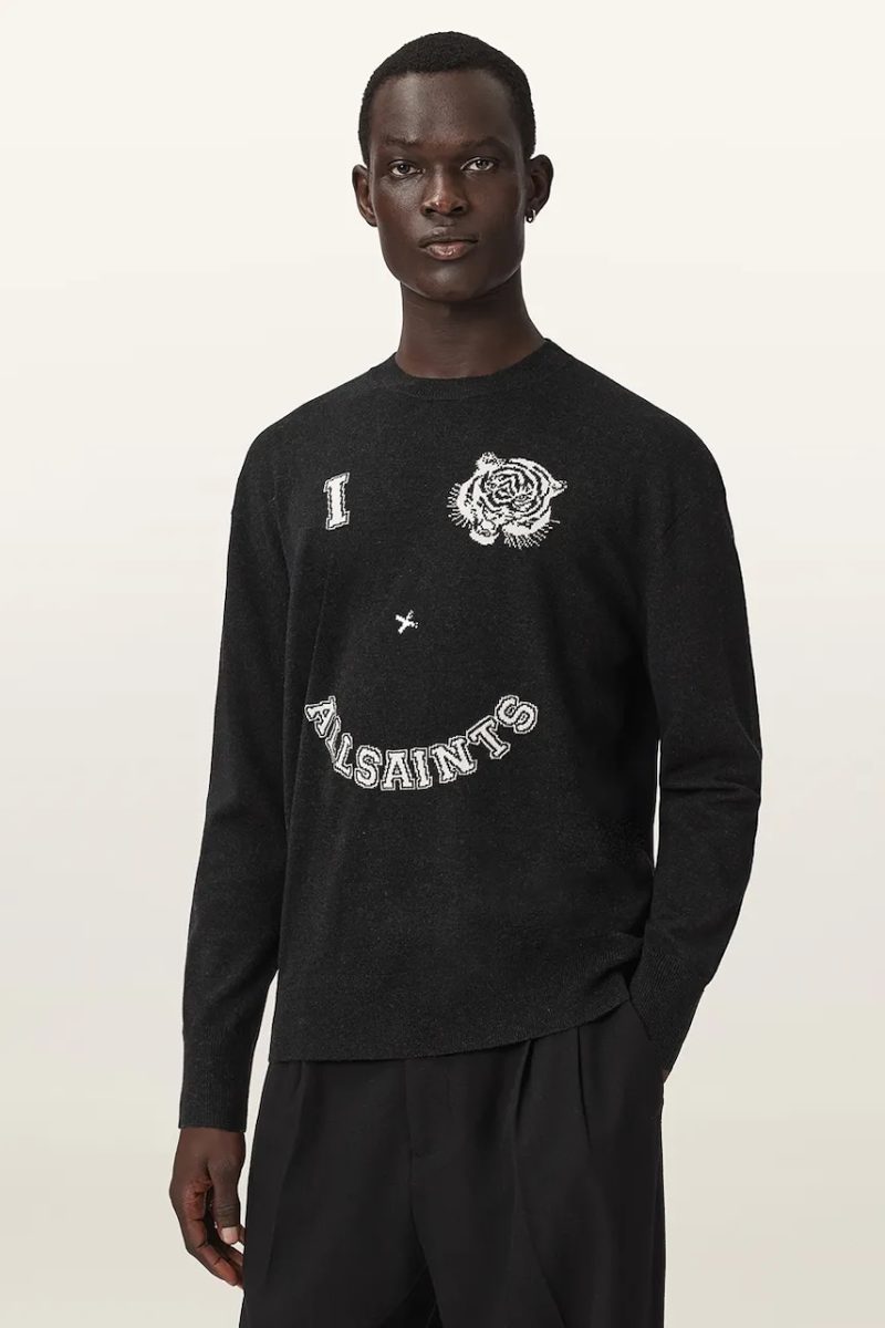 AllSaints  pulover pentru bărbați cu lână GRINNER CREW