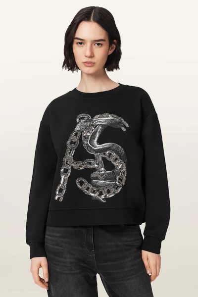 AllSaints  pulover pentru femei cu bumbac LINX PIPPA