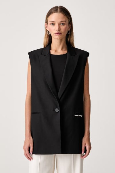Armani Exchange  vestă cu un singur rând de nasturi pentru femei cu amestec de lână