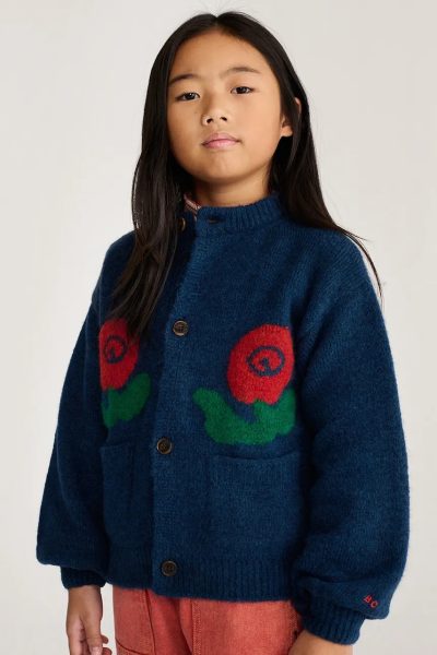 Bobo Choses  cardigan pentru copii cu amestec de lână Stamp Bloom