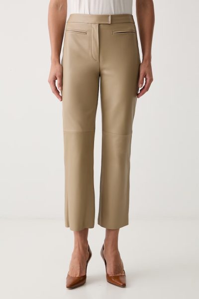 BOSS  pantaloni pentru femei din piele Simary