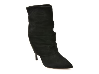 Botine elegante EPICA negre, 3768, din piele intoarsa