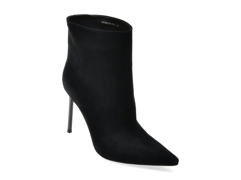 Botine elegante EPICA PREMIUM negre, 261052, din piele intoarsa