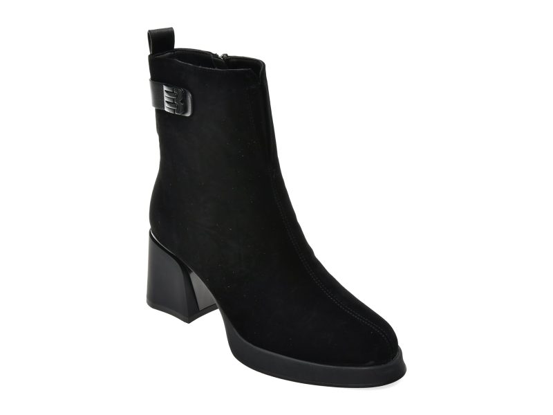 Botine EPICA negre, T1623, din piele intoarsa