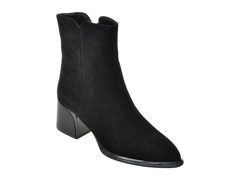 Botine FLAVIA PASSINI negre, 1306G67, din piele intoarsa