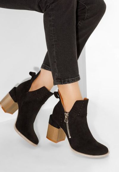 Botine perforate Esperanza negre