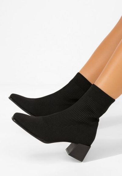 Botine tip soseta Renatia negre