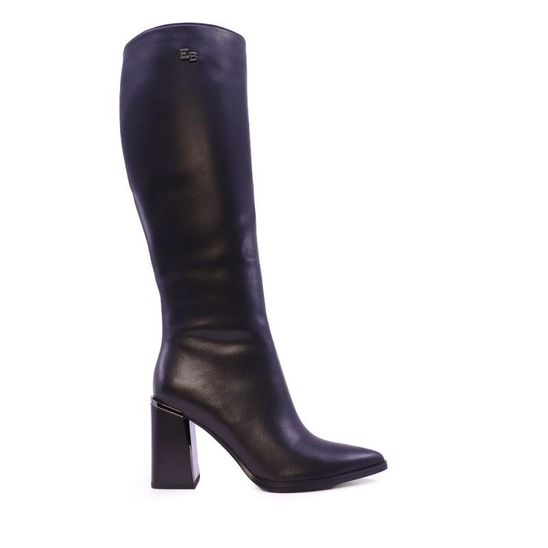 Cizme cu toc evazat femei Enzo Bertini Premium Collection negre din piele 1122DC7612N