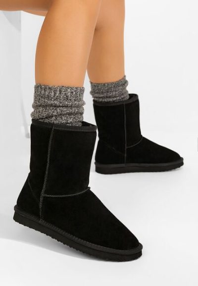 Cizme tip ugg Crisea negre