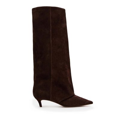 Cizme tubulare femei Steve Madden maro din piele întoarsă 1462DCLucaVM