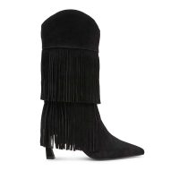Cizme tubulare femei Steve Madden negre din piele întoarsă și textil 1462DCTorchVN