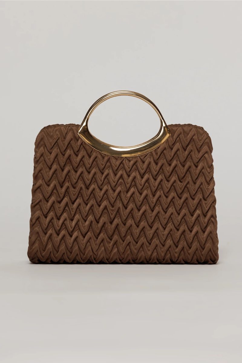 Clutch elegant maro din piele ecologica intoarsa cu design modern