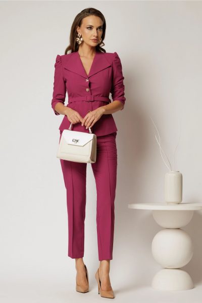 Compleu DY Fashion magenta format din sacou si pantaloni