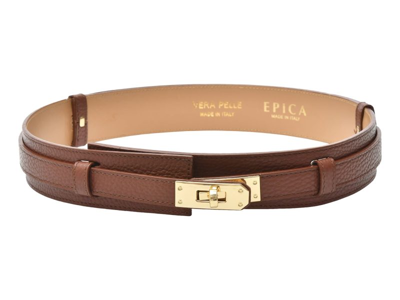 Curea EPICA maro, F38, din piele naturala