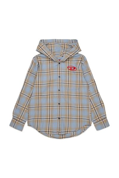 Diesel  cămașă pentru copii din bumbac CHECK OVER SHIRT