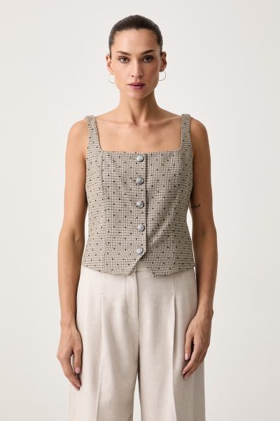 DKNY  bluză cu bretele pentru femei cu vâscoză