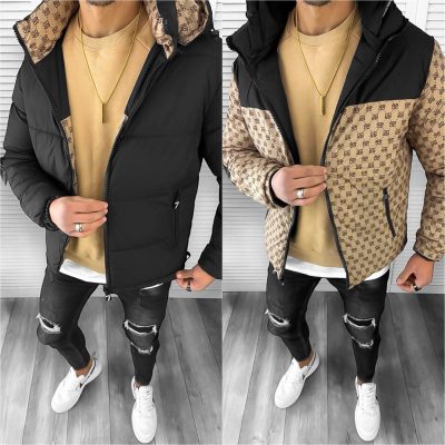 Geaca barbati de iarna  cu 2 fete  neagra A68 **