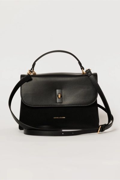 Geanta neagra cu design modern in doua nuante