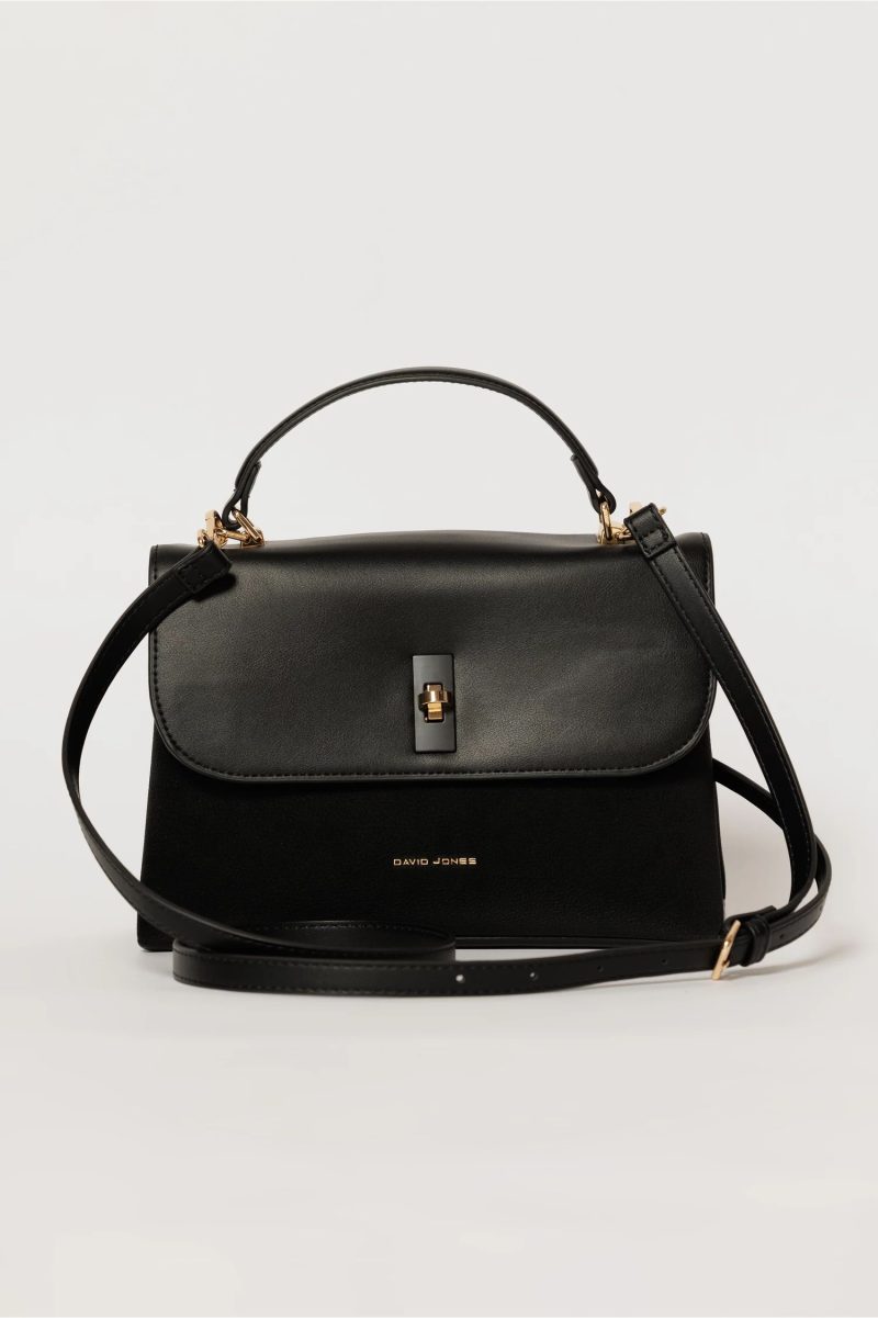 Geanta neagra cu design modern in doua nuante