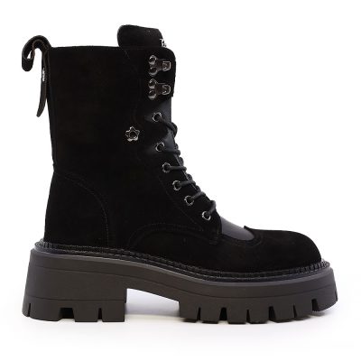 Ghete army femei Enzo Bertini negre din piele întoarsă 1110DG3310VN